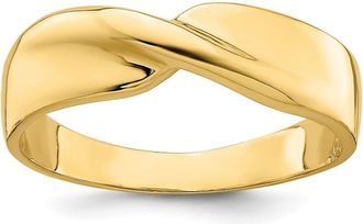 Diamond2Deal 14k Yellow Gold Polished Single Twist Ring