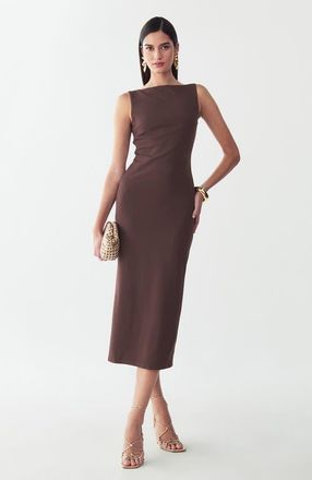BWLDR Shian Midi Dress in Chocolate at Nordstrom, Size 8