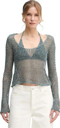 Pinko Pinko - Denali Knit Top - Dames - Blouses & Shirts - Groen - Maat: M
