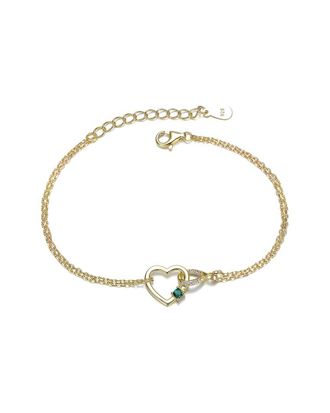 Rachel Glauber 14K Plated CZ Chain Bracelet