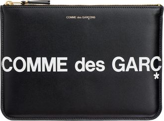 Comme Des Gar&ccedil;ons Logo Media Bag - Dames - Clutches - Zwart - ONE Size - Leer - Tassen