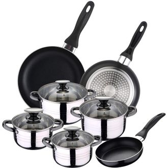 San Ignacio Set Bateria 8 Piezas Sip + Set 3 Sartenes Sip Cune 16/20/24