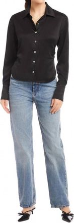 Fifteen Twenty Tawnie Side Pleat Shirt In Black