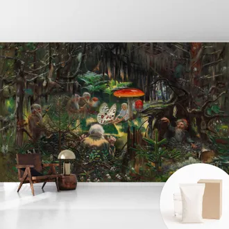 Tulup Tapete Vliestapete Mit Kleber Modern Wohnzimmer - Wanddeko Schlafzimmer - Tapete Mit Motiv M&auml;rchenwald 416x254 Cm