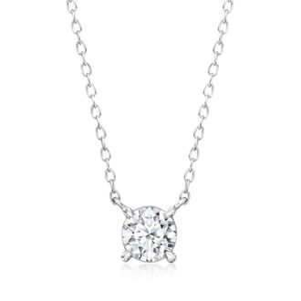 Ross-Simons Lab-Grown Diamond Solitaire Necklace in Sterling Silver