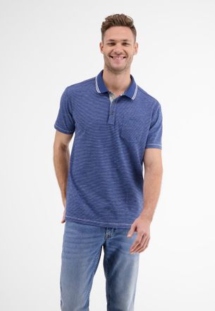 Lerros Poloshirt LERROS Poloshirt mit Finelinerstreifen, Herren, Gr. S, blau (travel blau), 100% Baumwolle, Shirts Poloshirt