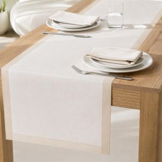 KASANOVA Runner 40x120 cm Chambray beige bordato