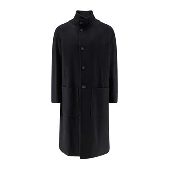 Hev&ograve; Single-Breasted Coats - Heren - Mantel - Zwart - L - Jassen