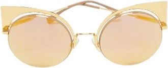 Fendi Pre-owned Glazen Zonnebril - Dames - Vintage Accessoires - Geel - ONE Size - Vintage