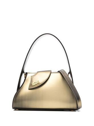 GCDS small Comma holographic faux-leather tote bag - Green
