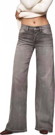 Re/Done Mid Rise Wide Leg Jean In Grigio