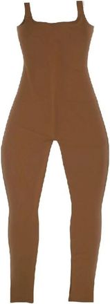 Entire studios Square Neck Catsuit Nylon Spandex - Dames - Jumpsuits - Bruin - M - Nylon - Jumpsuits & Playsuits