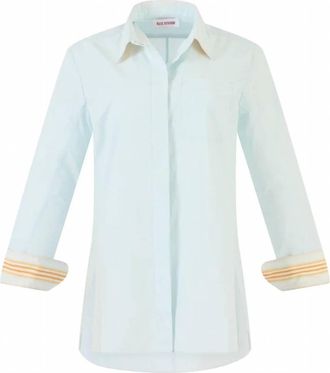 Rosie Assoulin Womens Oversized Button Down Shirt In Light Blue