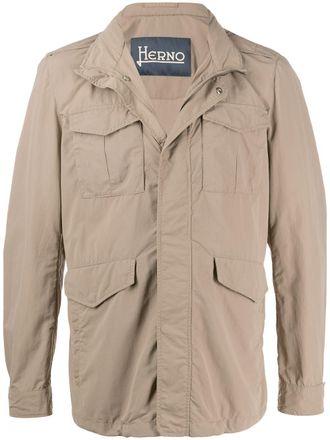 Herno high-neck field jacket - men - Polyamide - 54 - Neutrals