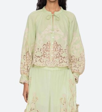 Sea New York Gracelyn Lace Top In Green