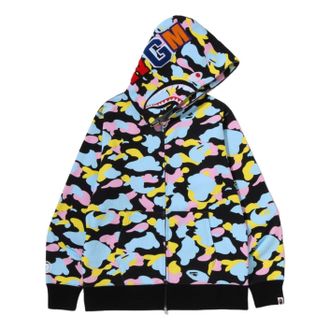 A Bathing Ape Multi Camo Shark Zip Hoodie Black 1M20-115-005-BLK