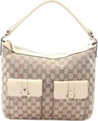 Gucci Pre-owned Shoulder Bags, female, Beige, Size: ONE SIZE Pre-owned Vintage Shoulder Bag