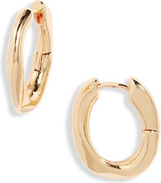 Open Edit Curb Link Hoop Earrings in Gold at Nordstrom