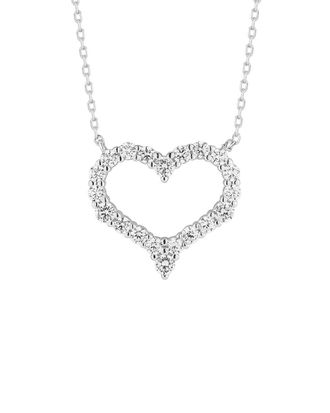 Glaze Jewelry Silver Cz Open Heart Necklace