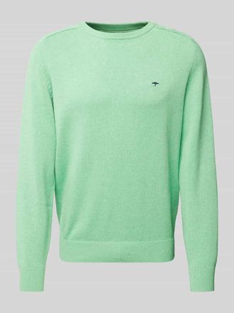 Fynch-Hatton Fynch-Hatton Strickpullover mit Logo-Stitching in Hellgruen, Gr&ouml;&szlig;e XL