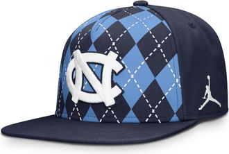 Nike Mens North Carolina Pro Argyle Jordan Brand College Adjustable Hat in Blue | JC1S41SNCN-YHQ