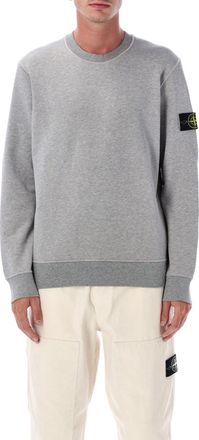 Stone Island Grey Crewneck Logo Sweatshirt