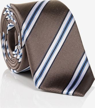 Monti Krawatte MONTI THOMA, Herren, braun (camel gestreift), Seide, gestreift, Krawatten Krawatte, aus reiner Seide - mit klassischem Streifen-Dessin und Tw