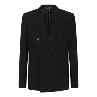 Dolce & Gabbana Double-breasted Taormina Jersey Jacket - male - Dolce & Gabbana - Blazers - Black - XL - Jackets