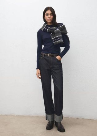 Mango Maglietta collo alto navy - Donna - XXS - MANGO