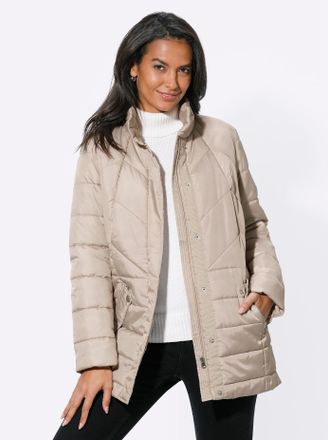 Casual Looks Steppjacke CASUAL LOOKS, Damen, Gr. 40, beige (sesam), 100% Polyester, Wattierung:100% Polyester, unifarben, Jacken Steppjacke
