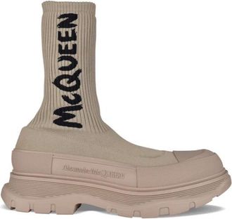 Alexander McQueen Graffiti Knit Tread Slick Boot - Heren - Sneakers - Beige - 43 EU - Schoenen