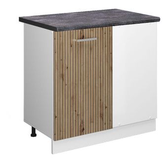 Vicco Armario De Esquina R-line, Roble Artesanal, 86 Cm, Et Antracita