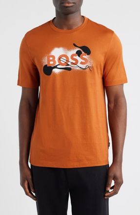 BOSS Thompson Embossed Logo Graphic T-Shirt in Dark Orange at Nordstrom, Size Xx-Large