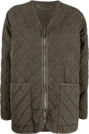 Golden Goose quilted zip-up jacket - women - Cotton/Polyamide/Polyester/Cotton - 40 - Green