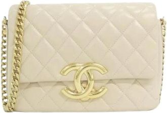 Chanel Pre-owned Lambskin Shoulder Bag - unisex - Vintage Schoudertas - Beige - ONE Size - Leer - Vintage