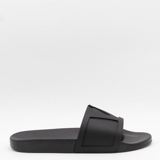 ★VIP価格SALE★Valentino Garavani★ファー スライドスリッパ Viva Superstar Slide Sandal In Canvas Fabric And Nappa