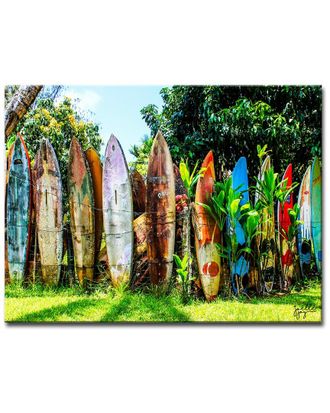 Ready2HangArt Ready2hangart Surfboard Fence Wrapped Canvas Wall Art By Joelle Joy