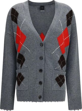 Pinko Pinko - Bristol Cardigan - Dames - Truien - Grijs - Maat: 2XS Wol