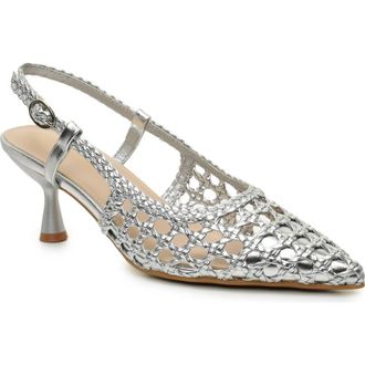 Nicole Miller Knotty Braided Slingback Pump in Silver at Nordstrom Rack, Size 8