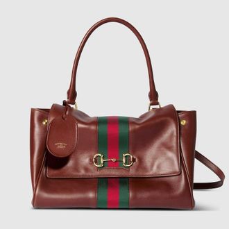Gucci Paparazzo Medium Top Handle Bag, Brown, Leather