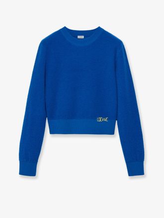 Loewe Maglia in lana con logo ricamato in contrasto sul fondo - LOEWE - gender_Woman