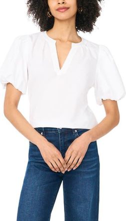 Vince Camuto Organdy Puff Sleeve Top in Ultra White at Nordstrom, Size X-Large