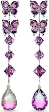 Eye Candy Los Angeles Adriana Butterfly Crystal Drop Earrings in Purple at Nordstrom Rack