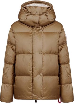 Afterlabel Glanzende Nylon Kipnuk Pufferjas - Dames - Winterjassen - Bruin - L - Nylon - Jassen