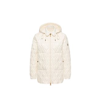 Moncler Moncler Balette Geometric Quilted Mid-length Down Jacket, Women, White, Size: 00