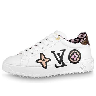 Louis Vuitton (WMNS) LOUIS VUITTON Time Out Sneakers White with Large Side Logo 1A93XF