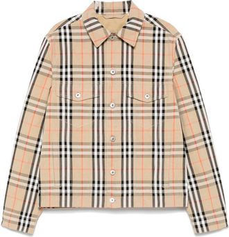 Burberry House Check Shirt Jacket - Mens - Cotton/Calf Leather