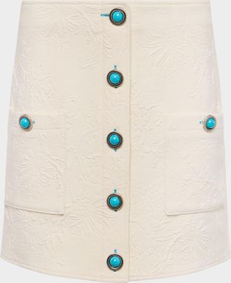 L'agence Truman Floral Embossed Mini Skirt