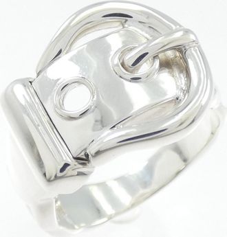 Herm&egrave;s Sellier Silver 925 Band Ring (Pre-Owned)