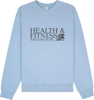 Sporty & Rich Health & Fitness logo-print sweatshirt - unisex - Cotton - L - Blue
